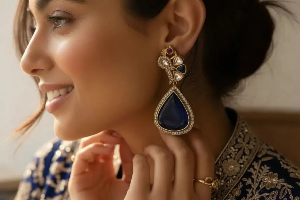 Stellar Soul - Royal Sapphire Drop Earrings